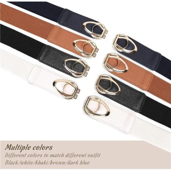 Women Skinny Belt for Dresses Retro Stretch Ladies Waist Belt Plus Size Set of 4 - Picture 2 of 6